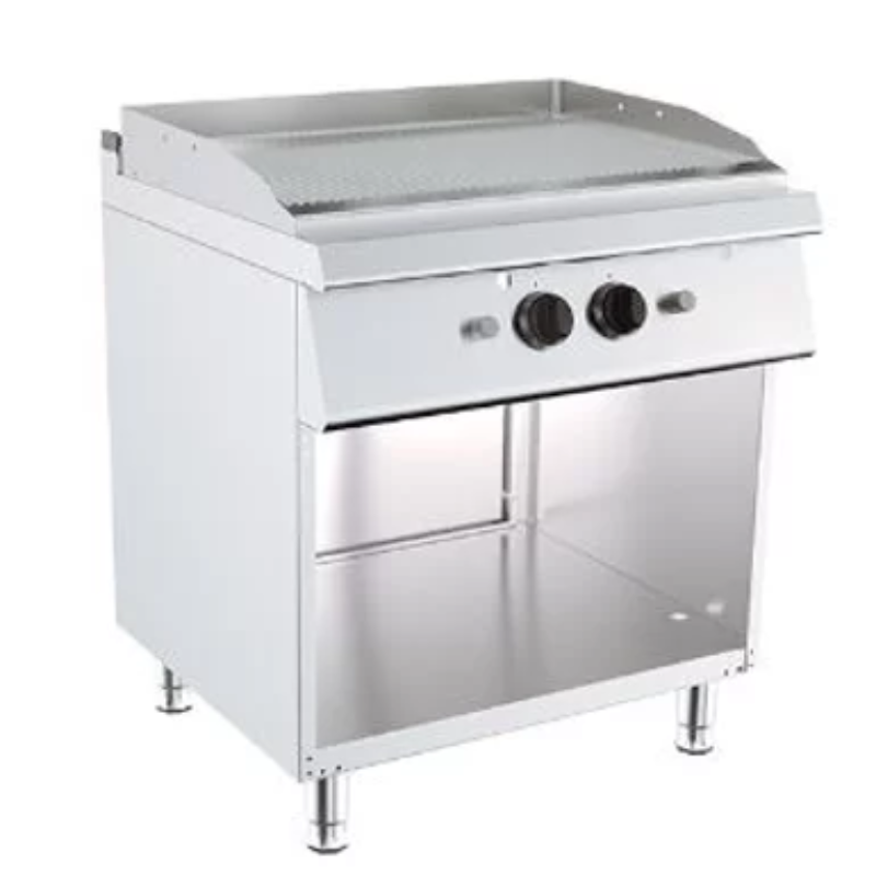 Plinski roštilj rebrasta krom ploča na otvorenom postolju