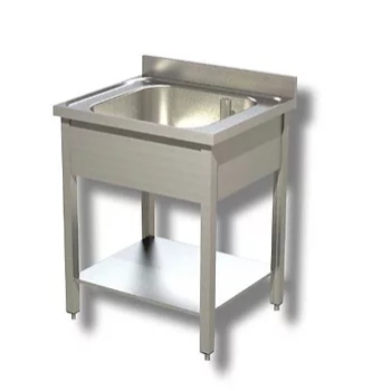 Sudoper jedno korito 700x700x850 sa policom – 430/304*