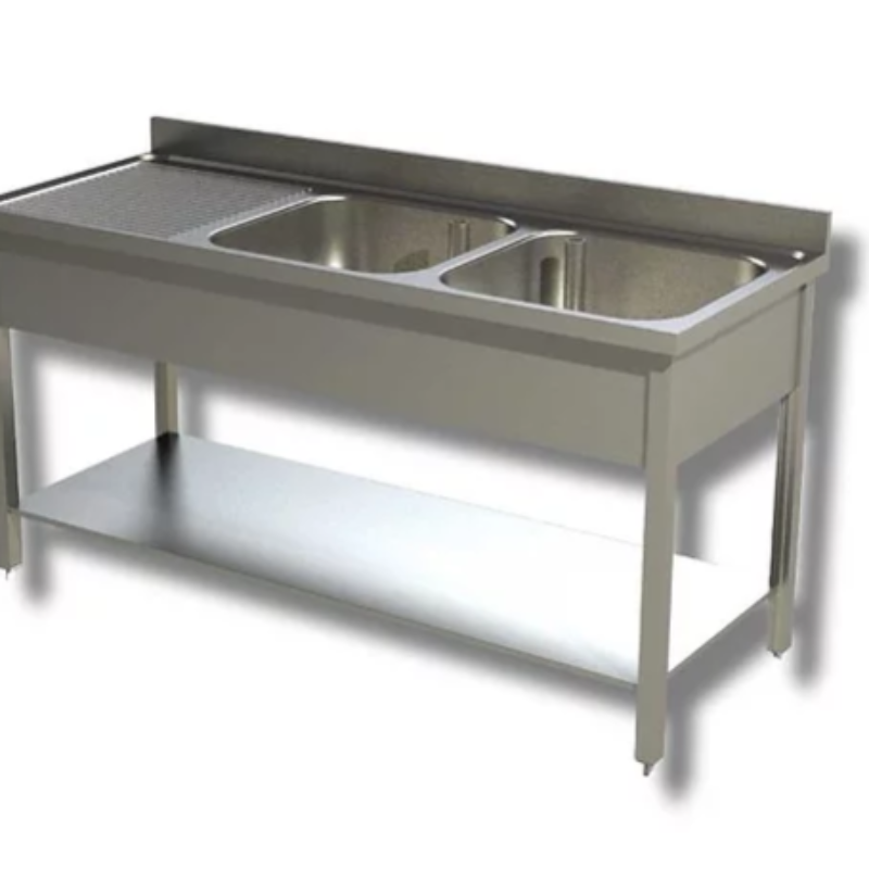 Sudoper dva korita sa ocjednom plohom lijevo 160x70x85 cm