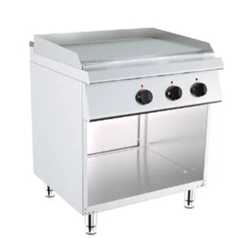 Električni roštilj rebrasta krom ploča na otvorenom postolju